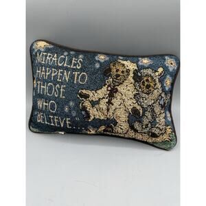 Miracles Happen To Those Who Believe Tapestry Teddy Bear Accent Pillow